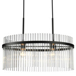 Ava Oval Chandelier - Black / Clear
