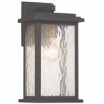 Estate Outdoor Wall Light - Black / Water Glass