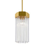 Emma Pendant - Brushed Brass / Clear