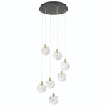 Snowflake Color-Select Chandelier - Matte Black / Brass