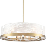 Skye Chandelier - Brushed Brass / Wispy White