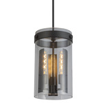 Dahlia Cylinder Pendant - Black / Clear