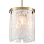 Skye Convertible Pendant - Brushed Brass / Wispy White