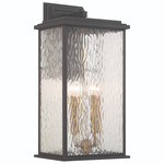 Estate Outdoor Wall Light - Black / Water Glass