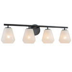 Brooke Bathroom Vanity Light - Black / Wispy White