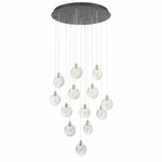 Snowflake Color-Select Chandelier - Matte Black / Brass