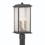 Estate Outdoor Post Light - Black / Water Glass