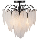 Alessia Semi Flush Ceiling Light - Black / White