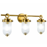 Myla Bathroom Vanity Light - Vintage Brass / Clear