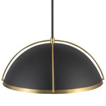 Dahlia Dome Pendant - Black / Brushed Brass