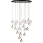 Snowflake Color-Select Chandelier - Matte Black / Brass