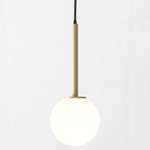 Tacoma Round Pendant - Antique Brass / White