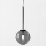 Tacoma Round Pendant - Chrome / Smoke Ribbed