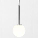 Tacoma Round Pendant - Chrome / White