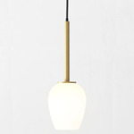 Tacoma Tulip Pendant - Antique Brass / White