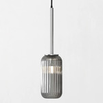 Tacoma Reed Pendant - Chrome / Smoke Ribbed