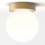 Tacoma Round Wall / Ceiling Light - Antique Brass / White