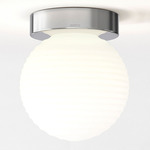Tacoma Round Wall / Ceiling Light - Chrome / White Ribbed