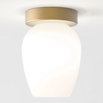 Tacoma Tulip Wall / Ceiling Light - Antique Brass / White