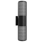 Avenue Outdoor Cylinder Etched Wall Light - Black / White