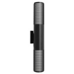 Avenue Outdoor Cylinder Etched Wall Light - Black / White