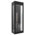 Avenue Outdoor Box Wall Light - Black / Clear