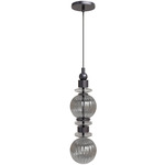 Avra Globes Pendant - Black / Transparent Black