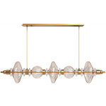 Avra Linear Pendant - Aged Brass / Clear