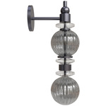 Avra Globes Wall Sconce - Black / Transparent Black
