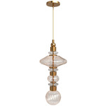 Avra Pendant - Aged Brass / Clear