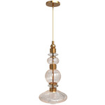 Avra Pendant - Aged Brass / Clear
