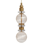Avra Globes Pendant - Aged Brass / Clear