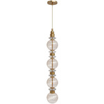 Avra Globes Pendant - Aged Brass / Clear