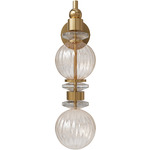 Avra Globes Wall Sconce - Aged Brass / Clear