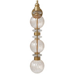 Avra Globes Wall Sconce - Aged Brass / Clear