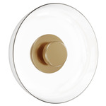 Cosmopolitan Wall Sconce / Ceiling Flush Light - Aged Brass / Clear