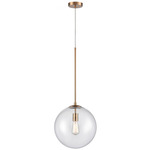 Delilah Pendant - Aged Brass / Clear