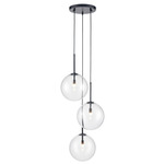 Delilah Round Multi Light Pendant - Aged Brass / Clear
