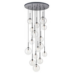 Delilah Round Multi Light Pendant - Black / Clear