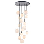 Delilah Round Multi Light Pendant - Black / White