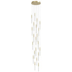 Main Street Round Multi Light Pendant - Brushed Brass / Frosted