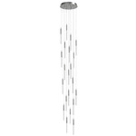 Main Street Round Multi Light Pendant - Polished Nickel / Frosted
