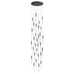 Main Street Round Multi Light Pendant - Black / Frosted