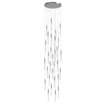 Main Street Round Multi Light Pendant - Polished Nickel / Frosted