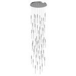 Main Street Round Multi Light Pendant - Polished Nickel / Frosted