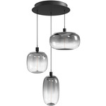 Monaco Multi Light Pendant - Black / Smoke