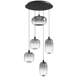 Monaco Multi Light Pendant - Black / Smoke