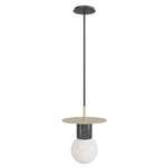 Newport Disk Pendant - Black Marble / Brushed Brass