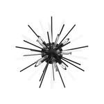 Palisades Ceiling Flush Light - Black / Clear