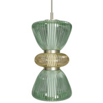 Rosewood Pendant - Aged Brass / Green